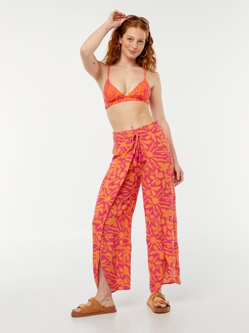 Reggiseno bikini a triangolo con stampa feuillage - Kiabi