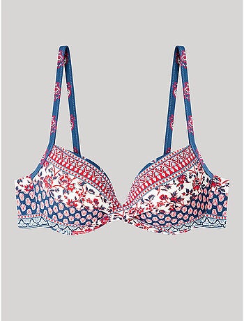 Reggiseno bikini ferretto fantasia etnica