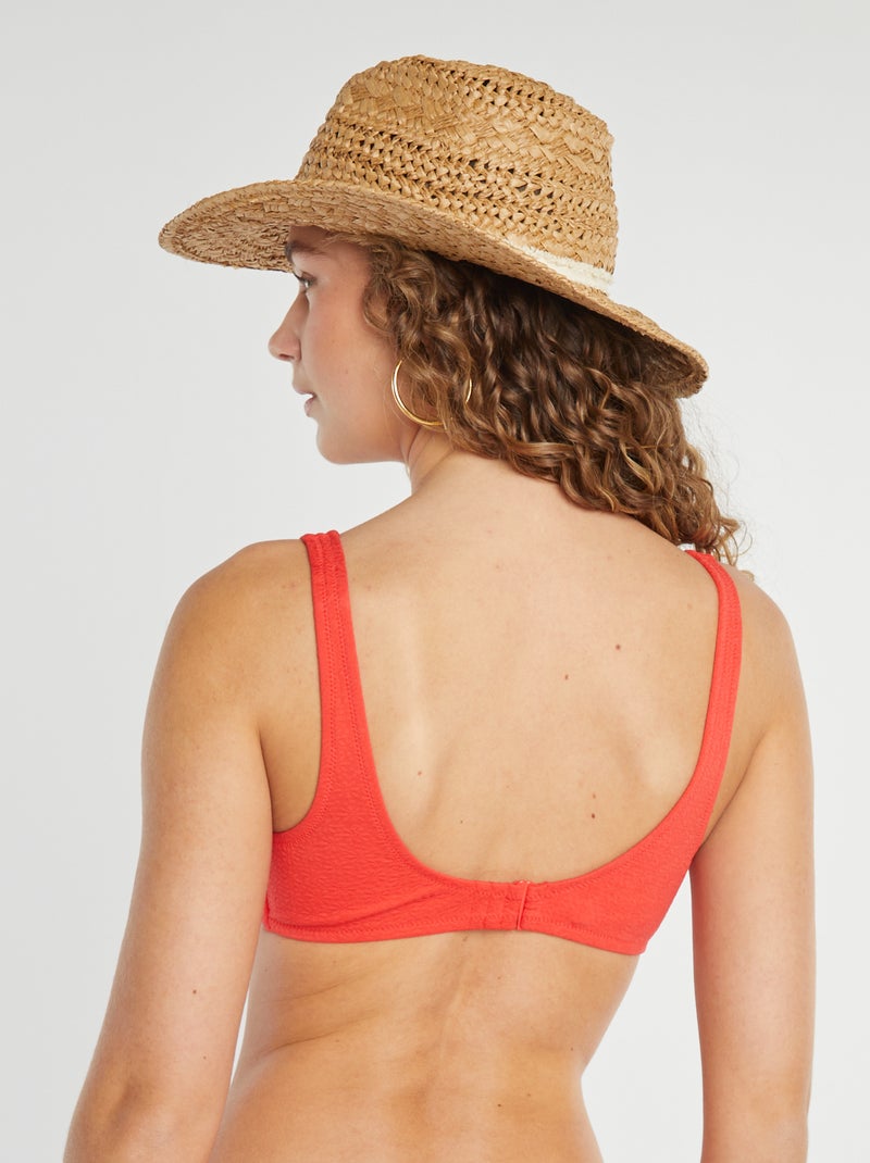 Reggiseno bikini in tessuto in rilievo rosso - Kiabi