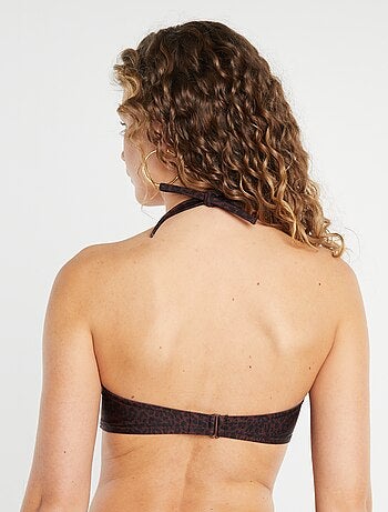 Reggiseno bikini removibile con stampa leopardata