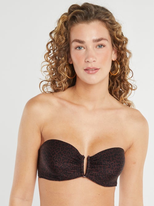 Reggiseno bikini removibile con stampa leopardata - Kiabi