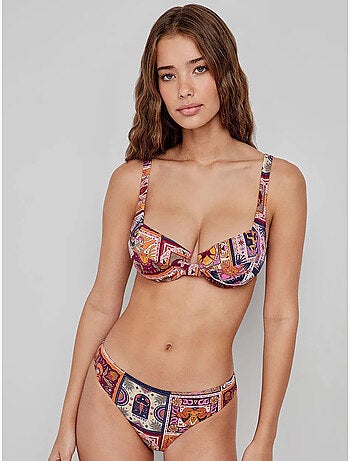 Reggiseno bikini senza foam tessuto fantasia