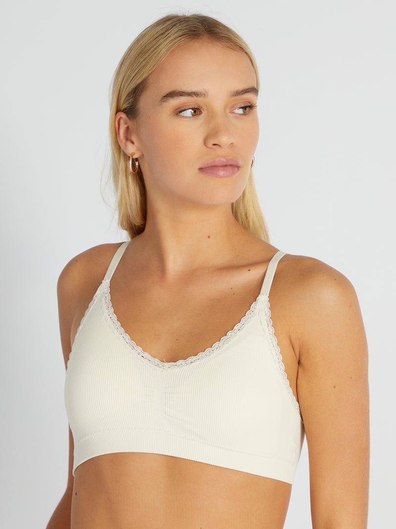 Reggiseno brassière a triangolo BIANCO - Kiabi