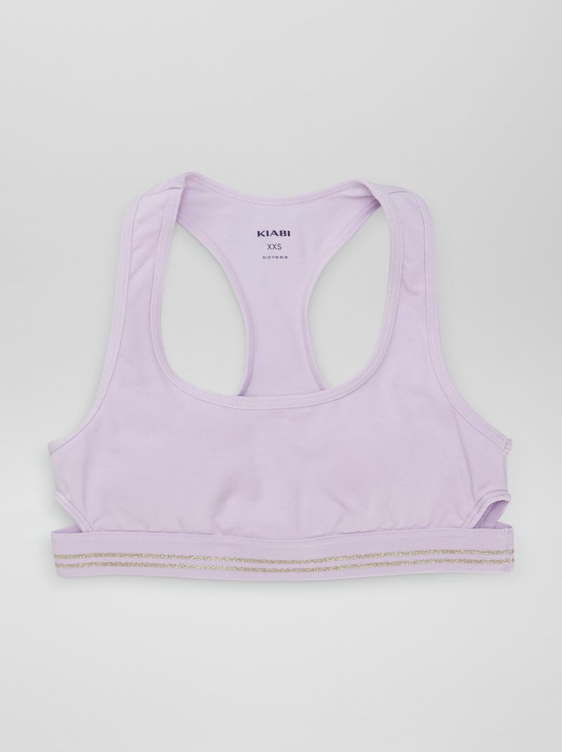 Reggiseno brassière imbottito con bordino dorato VIOLA - Kiabi