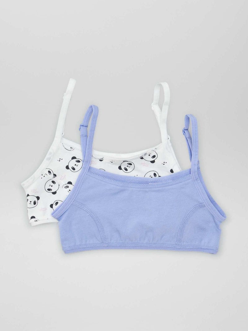 Reggiseno brassière in maglia jersey con spalline regolabili BIANCO - Kiabi