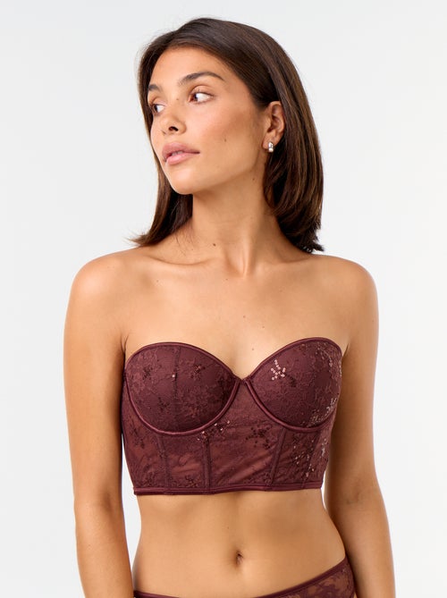 Reggiseno bustier con paillettes - Kiabi