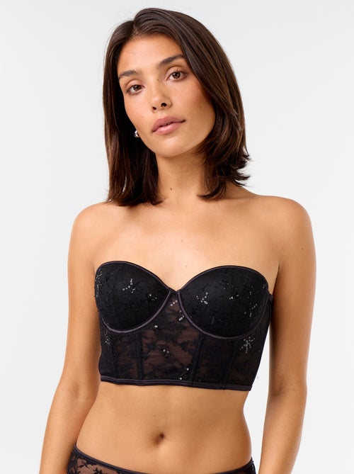 Reggiseno bustier con paillettes - Kiabi