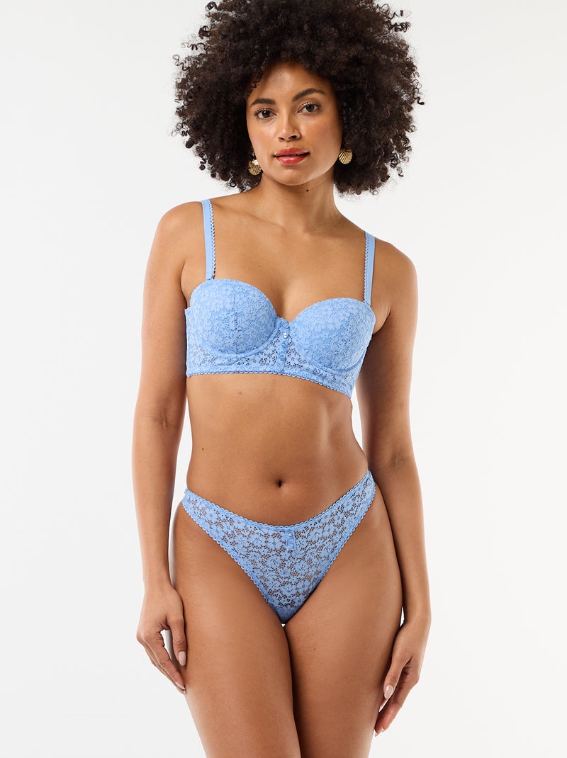 Reggiseno bustier in pizzo Blu - Kiabi