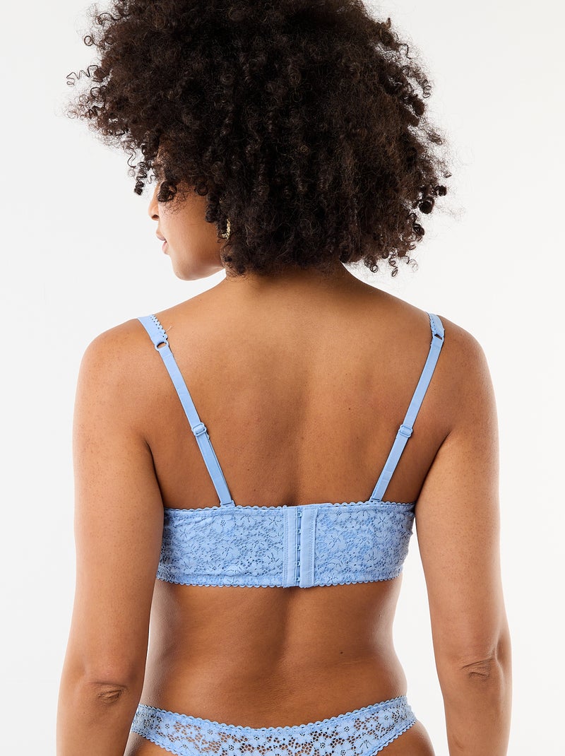 Reggiseno bustier in pizzo Blu - Kiabi