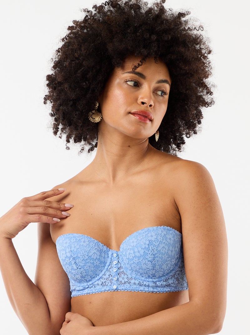 Reggiseno bustier in pizzo Blu - Kiabi