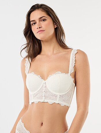 Reggiseno bustier in pizzo satinato