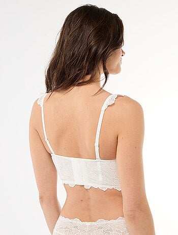 Reggiseno bustier in pizzo satinato