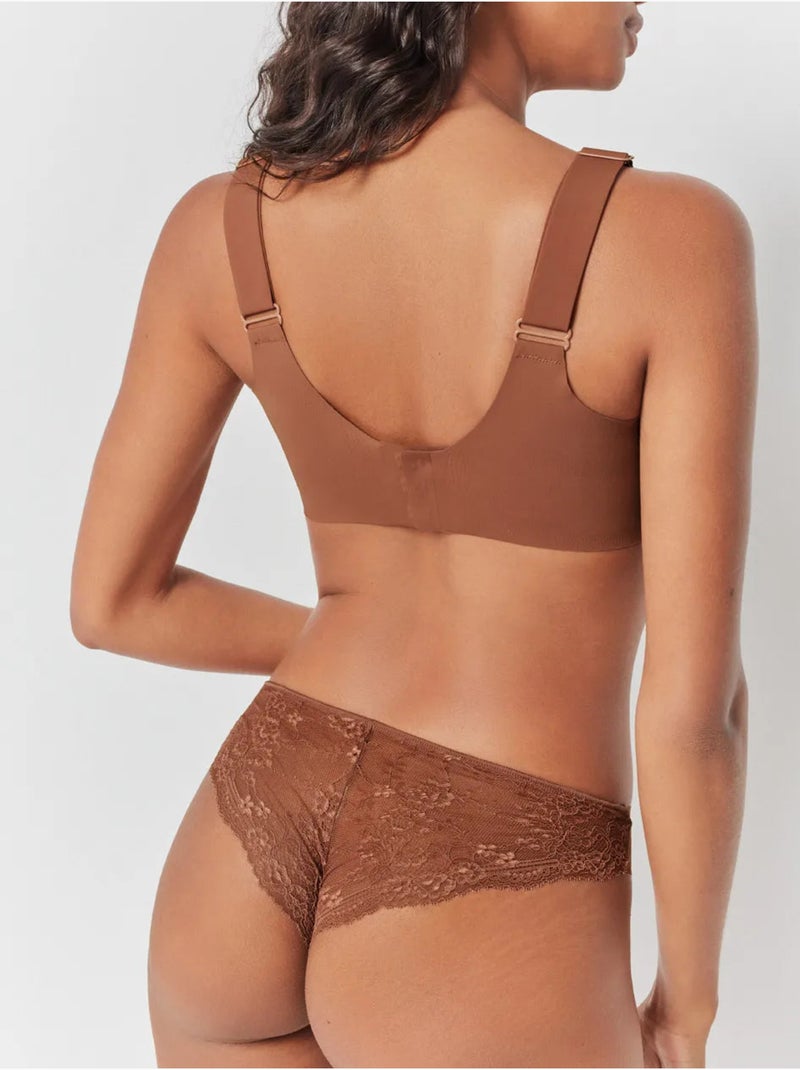 Reggiseno capacità senza ferretto e imbottitura rimovibile Marrone caramello - Kiabi