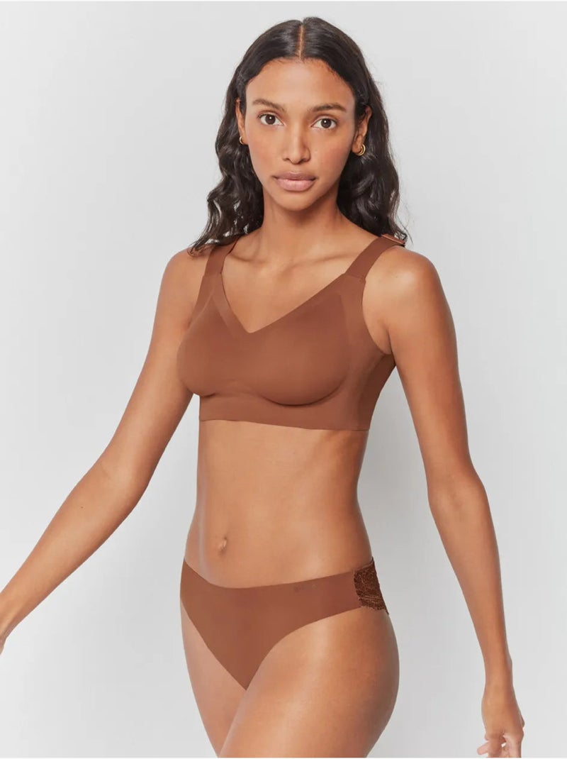 Reggiseno capacità senza ferretto e imbottitura rimovibile Marrone caramello - Kiabi