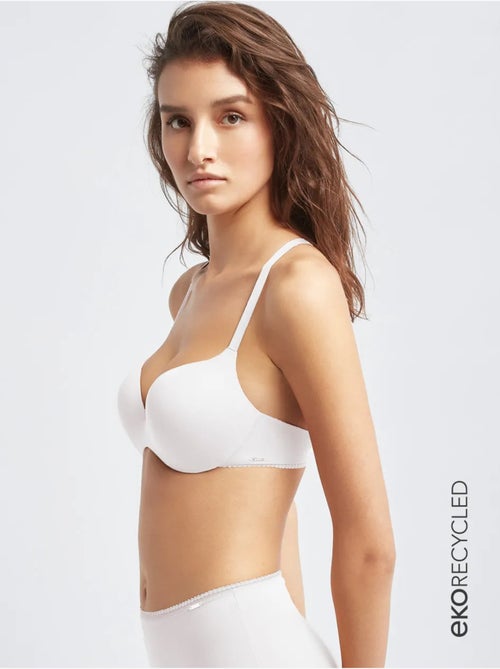 Reggiseno classico coppe continue in microfibra riciclata - Kiabi Reggiseno classico coppe continue in microfibra riciclata - Kiabi