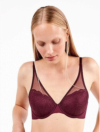 Reggiseno con capacità in pizzo ricamato