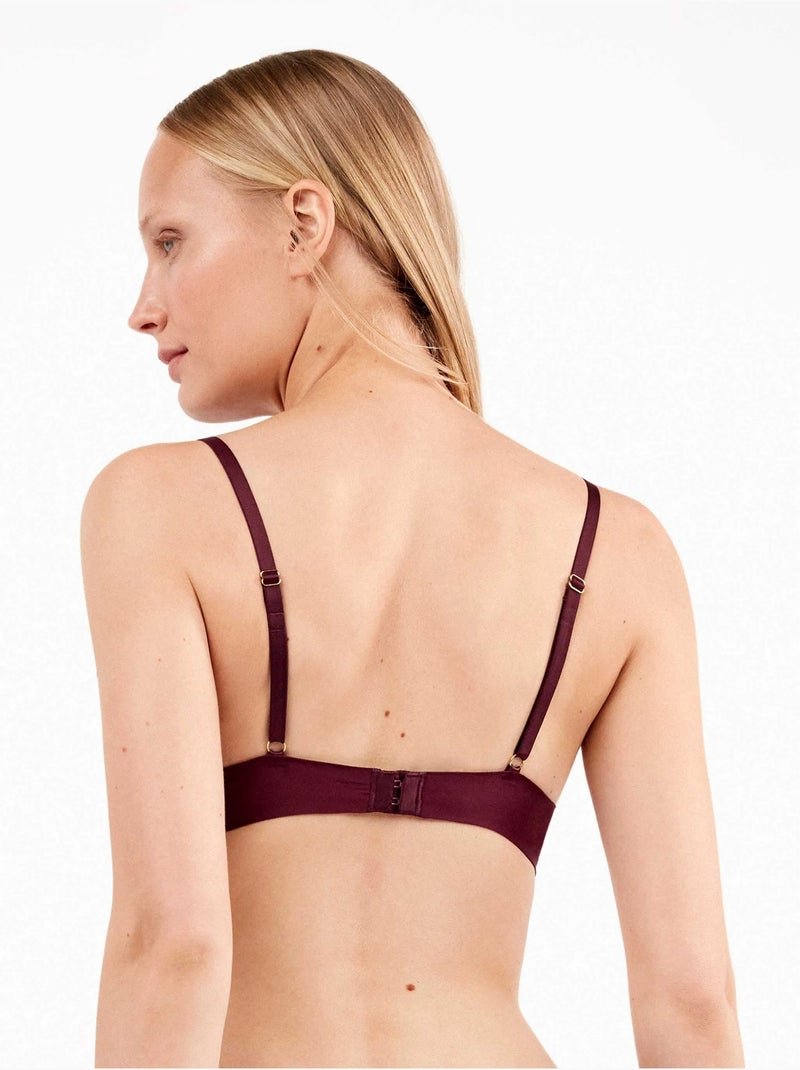 Reggiseno con capacità in pizzo ricamato Viola melanzana - Kiabi