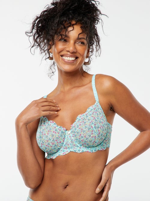 Reggiseno con coppa D/E in pizzo floreale traforato - Kiabi