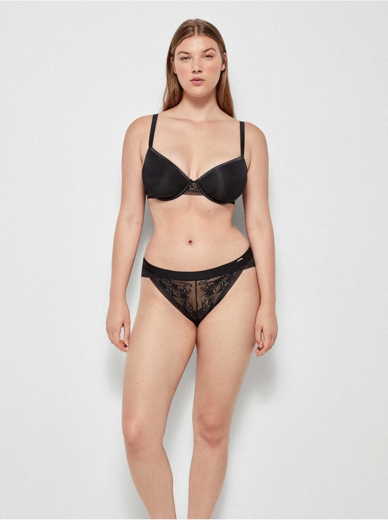 Reggiseno con ferretto e coppe in schiuma ultraleggera Nero - Kiabi
