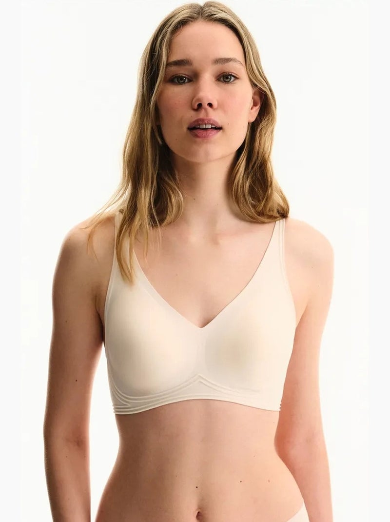 Reggiseno contorno invisibile con imbottiture removibili penti Crema - Kiabi