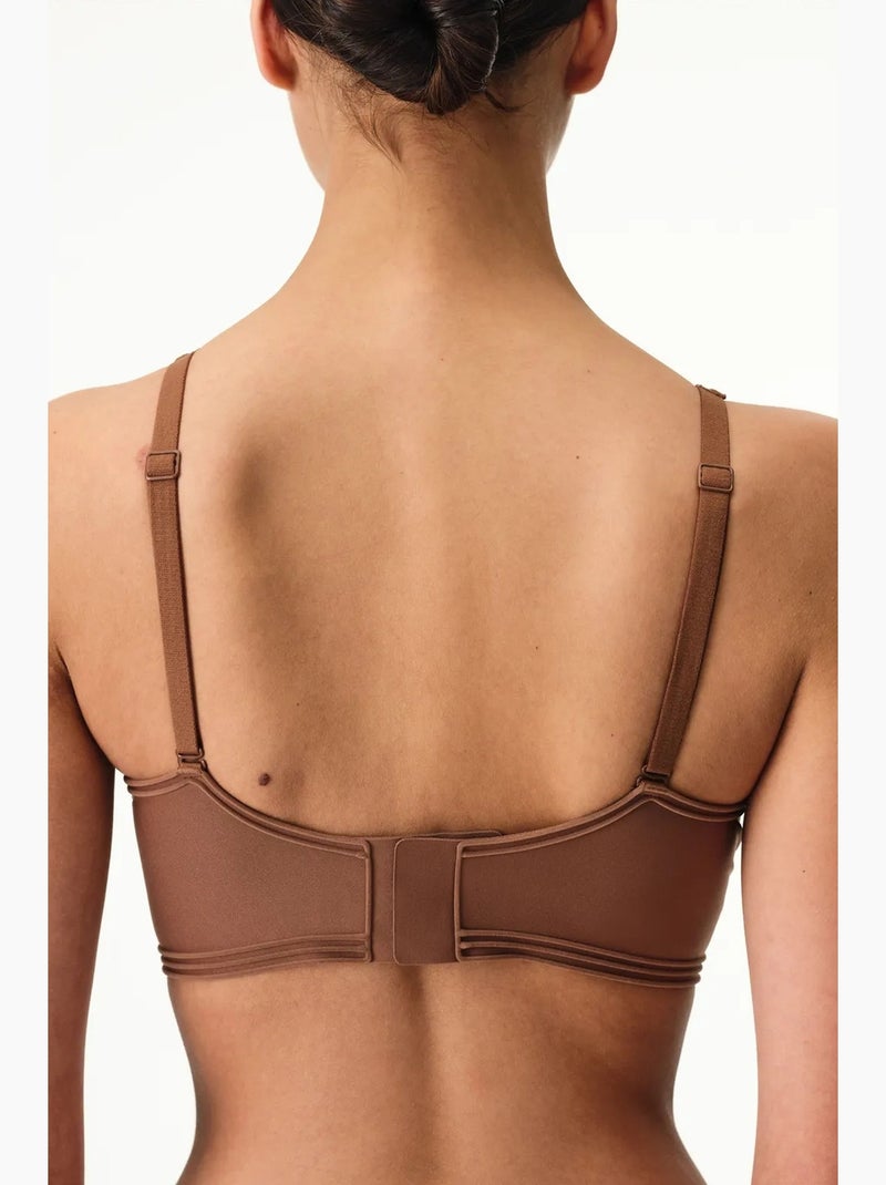 Reggiseno contorno invisibile con imbottiture removibili penti Marrone cioccolato - Kiabi