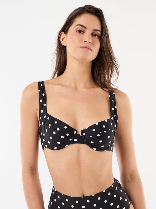Reggiseno da bagno a balconcino con motivo a pois - Kiabi