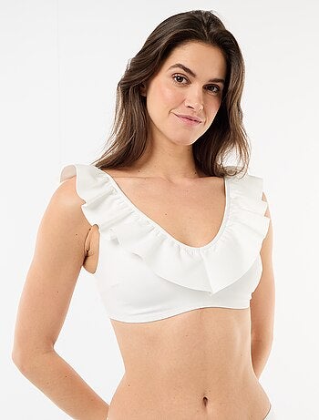 Reggiseno da bagno con volant in microfibra morbida