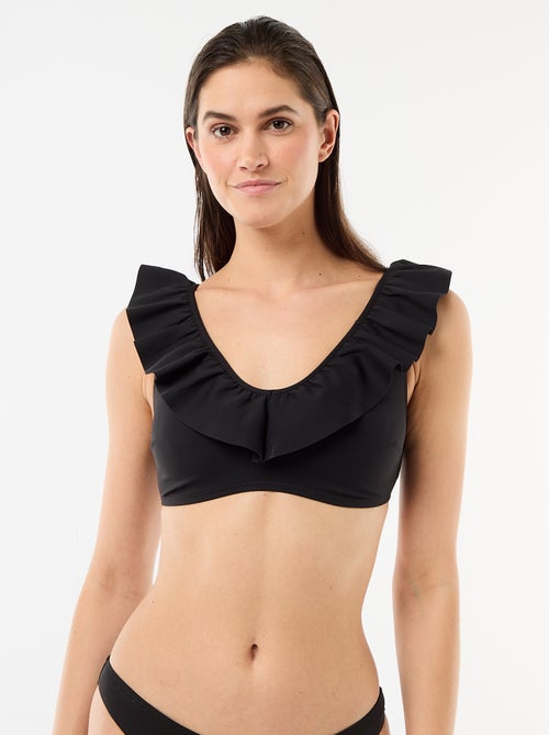 Reggiseno da bagno con volant in microfibra morbida - Kiabi