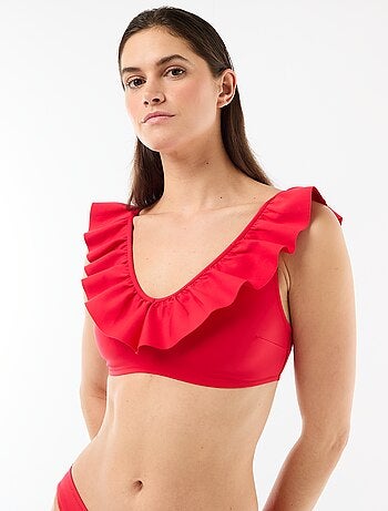Reggiseno da bagno con volant in microfibra morbida