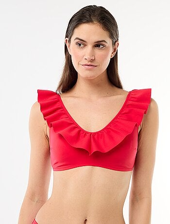 Reggiseno da bagno con volant in microfibra morbida