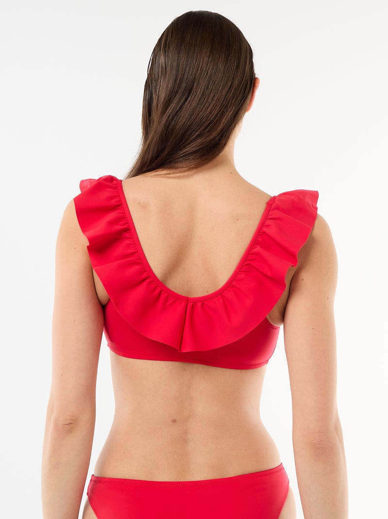 Reggiseno da bagno con volant in microfibra morbida Rosso - Kiabi