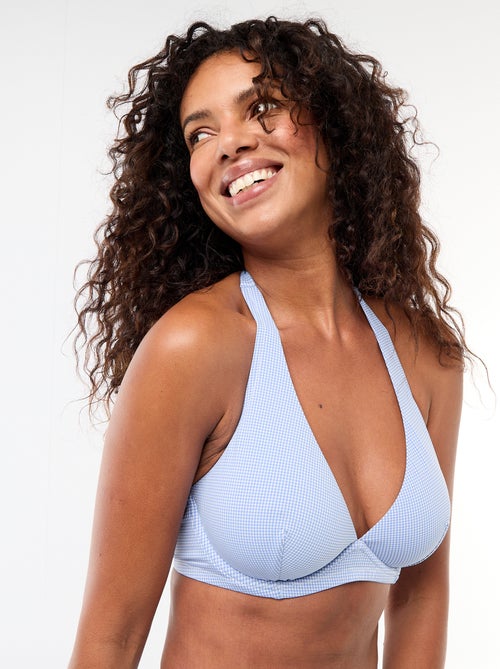 Reggiseno da bagno coppa D&E stampato a quadretti vichy - Kiabi