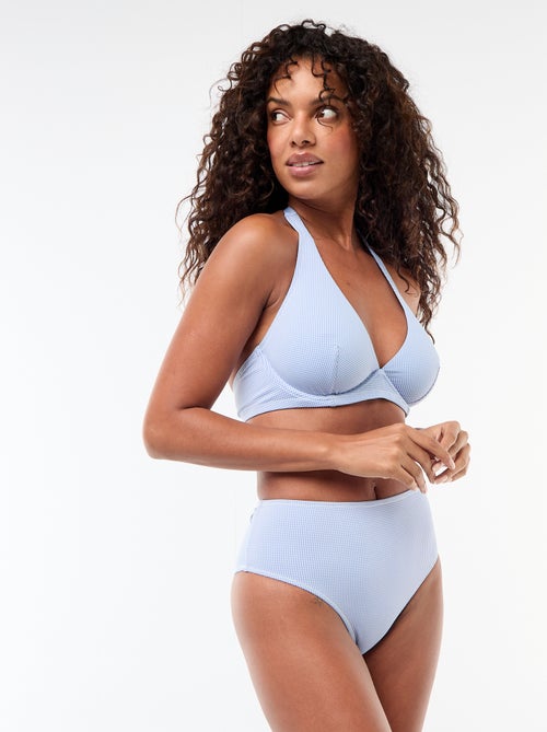 Reggiseno da bagno coppa D&E stampato a quadretti vichy - Kiabi