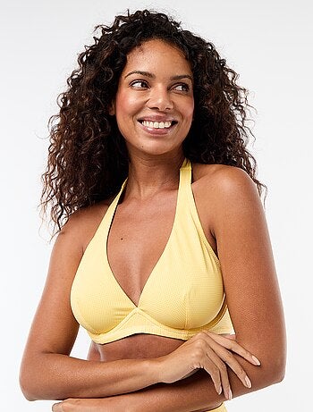 Reggiseno da bagno coppa D&E stampato a quadretti vichy