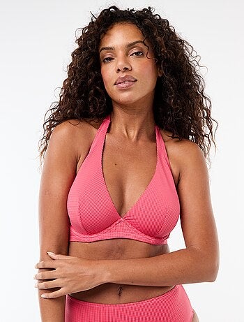 Reggiseno da bagno coppa D&E stampato a quadretti vichy