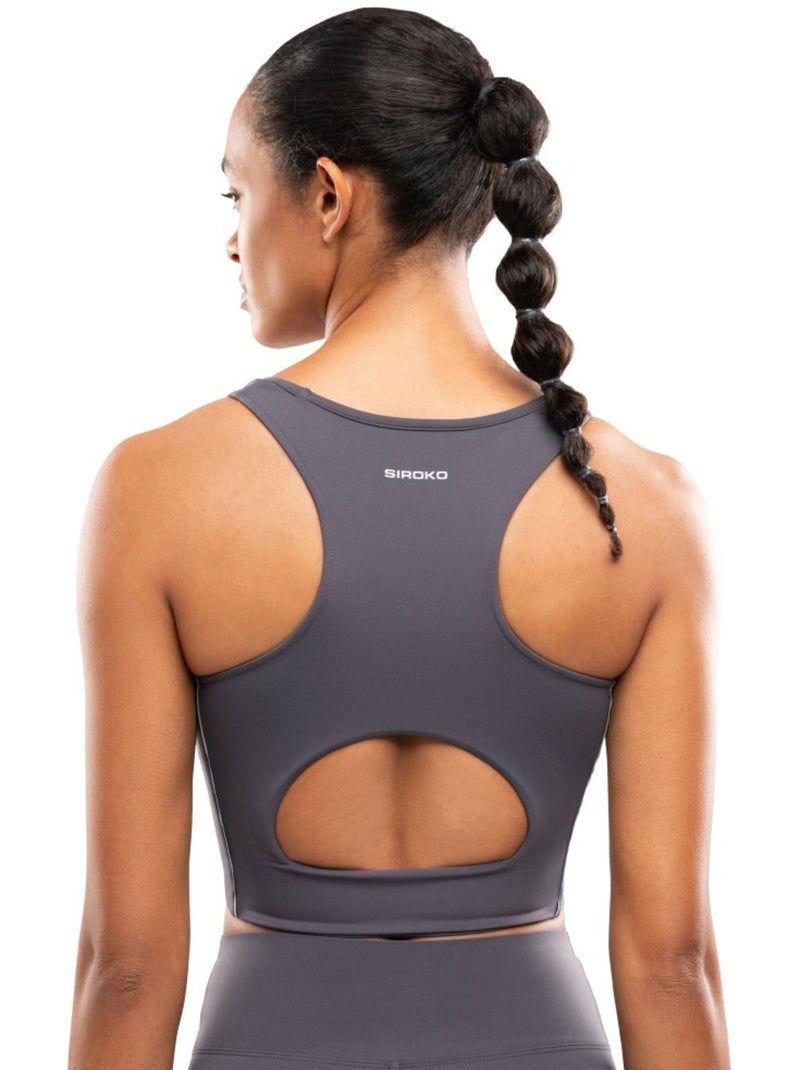 Reggiseno da corsa da donna donna angkor dark gray Bianco Grigio - Kiabi