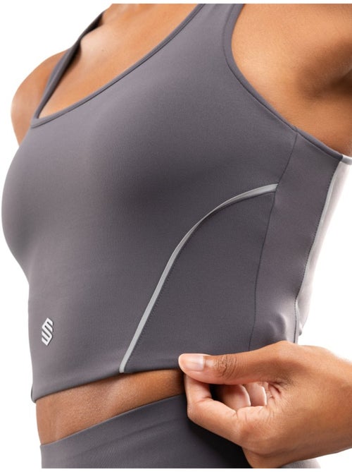 Reggiseno da corsa da donna donna angkor dark gray - Kiabi
