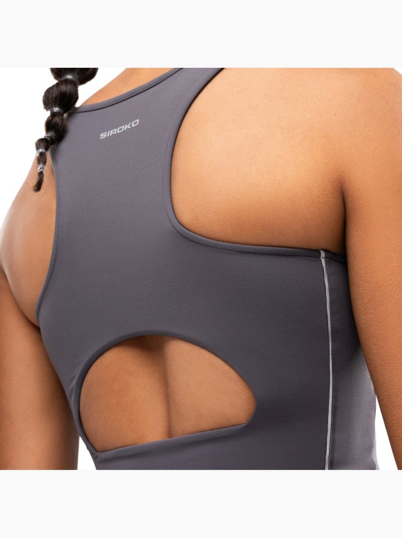 Reggiseno da corsa da donna donna angkor dark gray Bianco Grigio - Kiabi