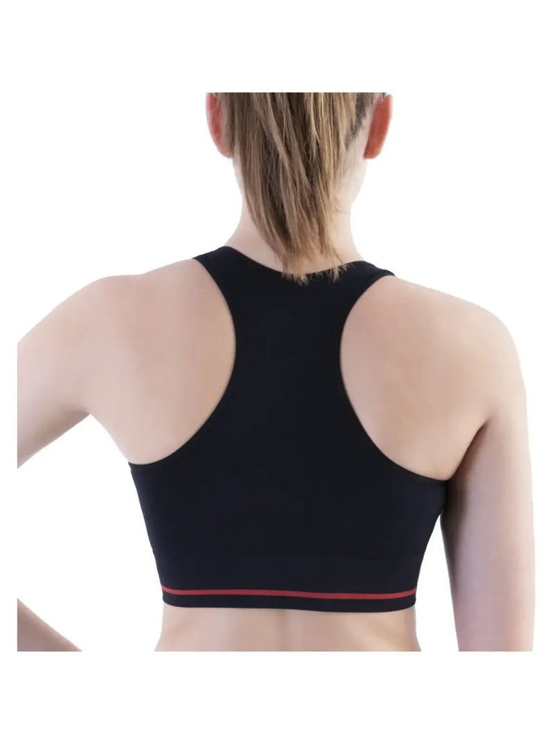 Reggiseno da Corsa Rassodante Nero Rosso - Kiabi