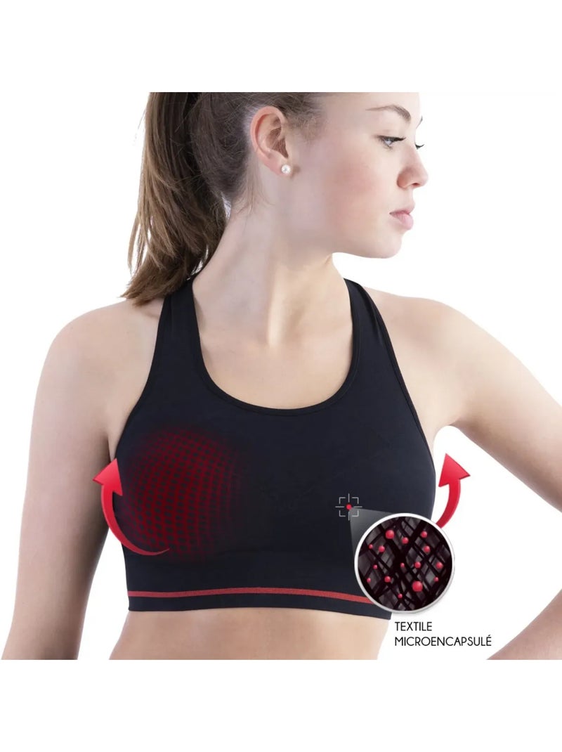Reggiseno da Corsa Rassodante Nero Rosso - Kiabi
