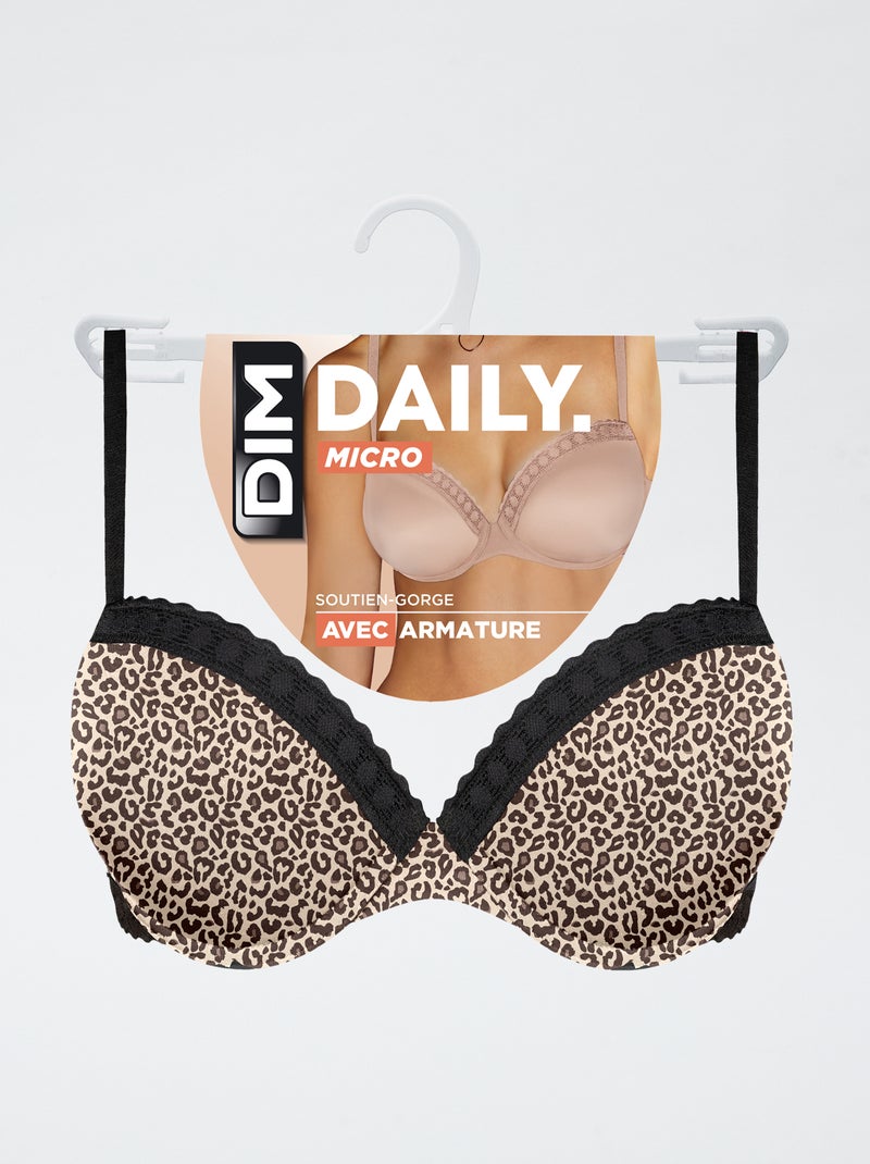 Reggiseno DIM leopardato Marrone - Kiabi
