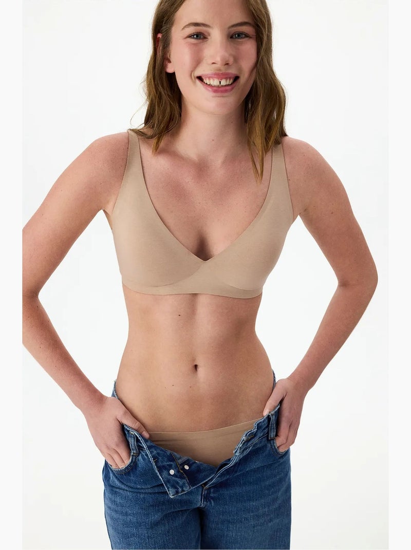 Reggiseno hours decollette senza segni con imbottitura removibile penti Beige argilla - Kiabi