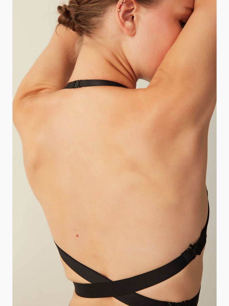 Reggiseno imbottito con ferretto e spalline rimovibili penti Nero - Kiabi