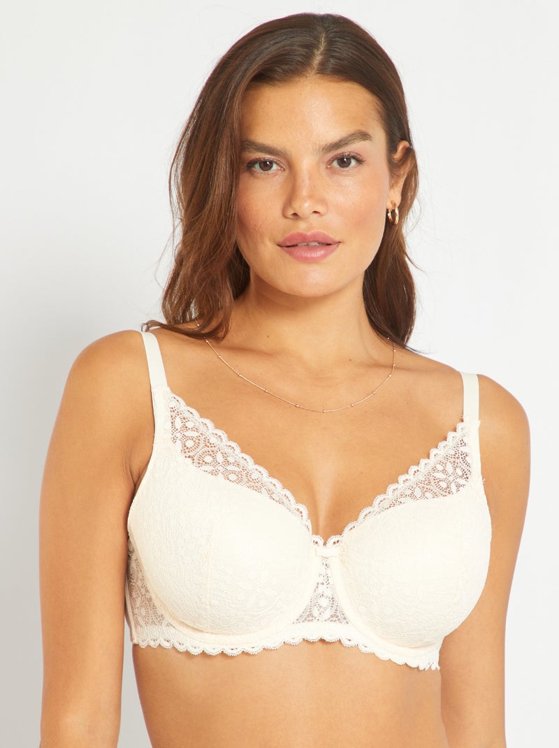 Reggiseno imbottito coppe D ed E BEIGE - Kiabi