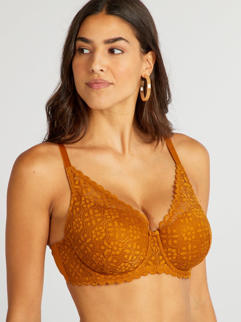 Reggiseno imbottito coppe D ed E GIALLO - Kiabi