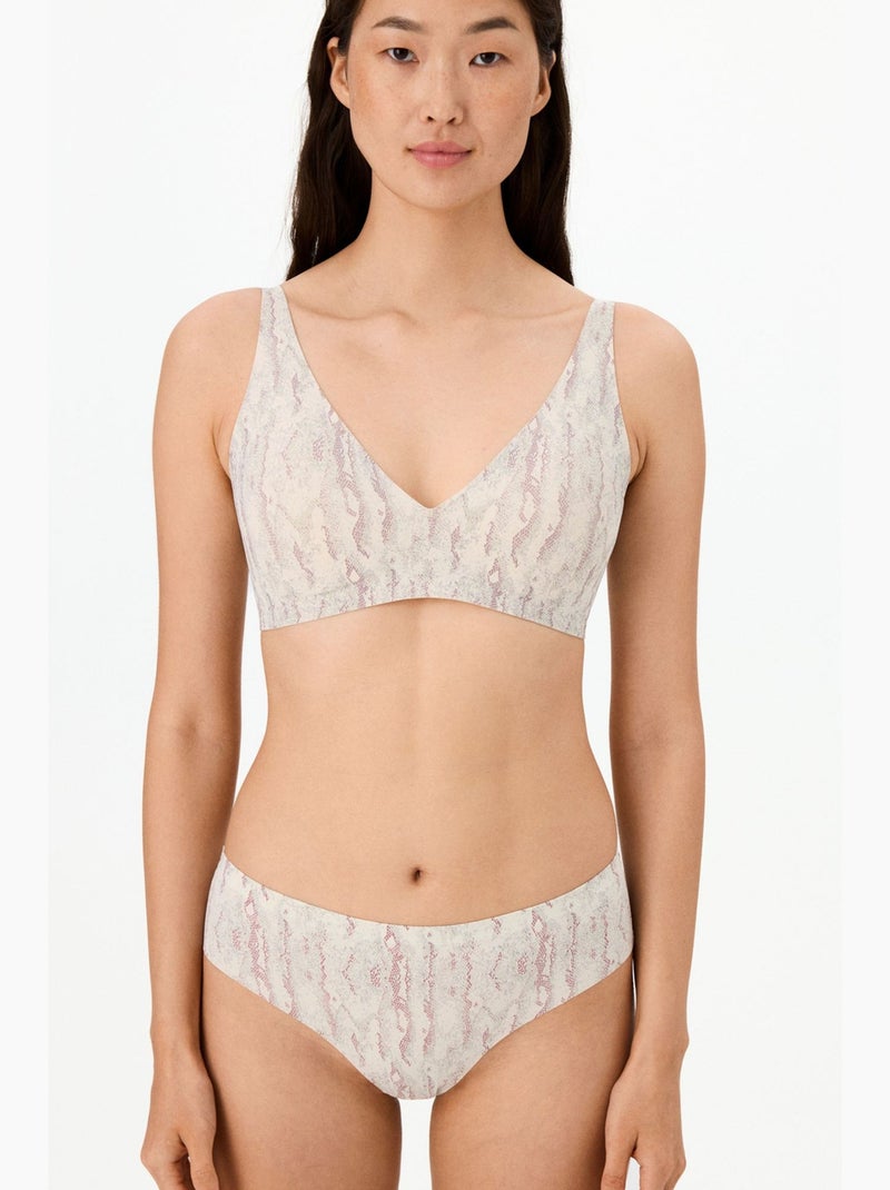 Reggiseno imbottito fit decolette con stampa serpente, invisibile penti Bianco sporco - Kiabi