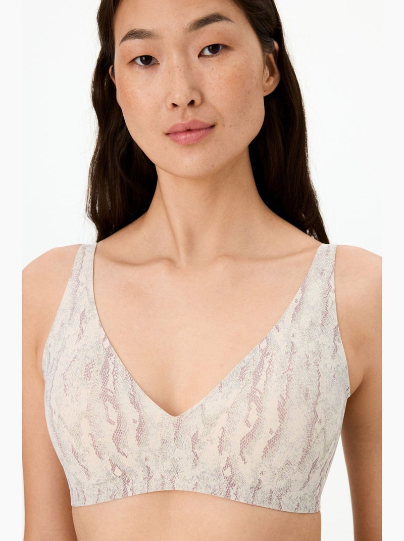 Reggiseno imbottito fit decolette con stampa serpente, invisibile penti Bianco sporco - Kiabi