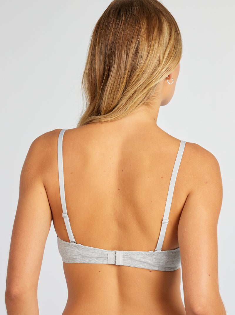 Reggiseno imbottito in cotone GRIGIO - Kiabi
