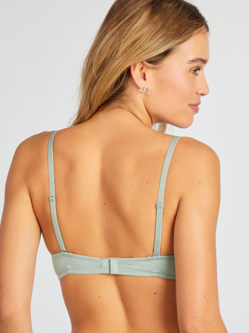 Reggiseno imbottito in cotone VERDE - Kiabi