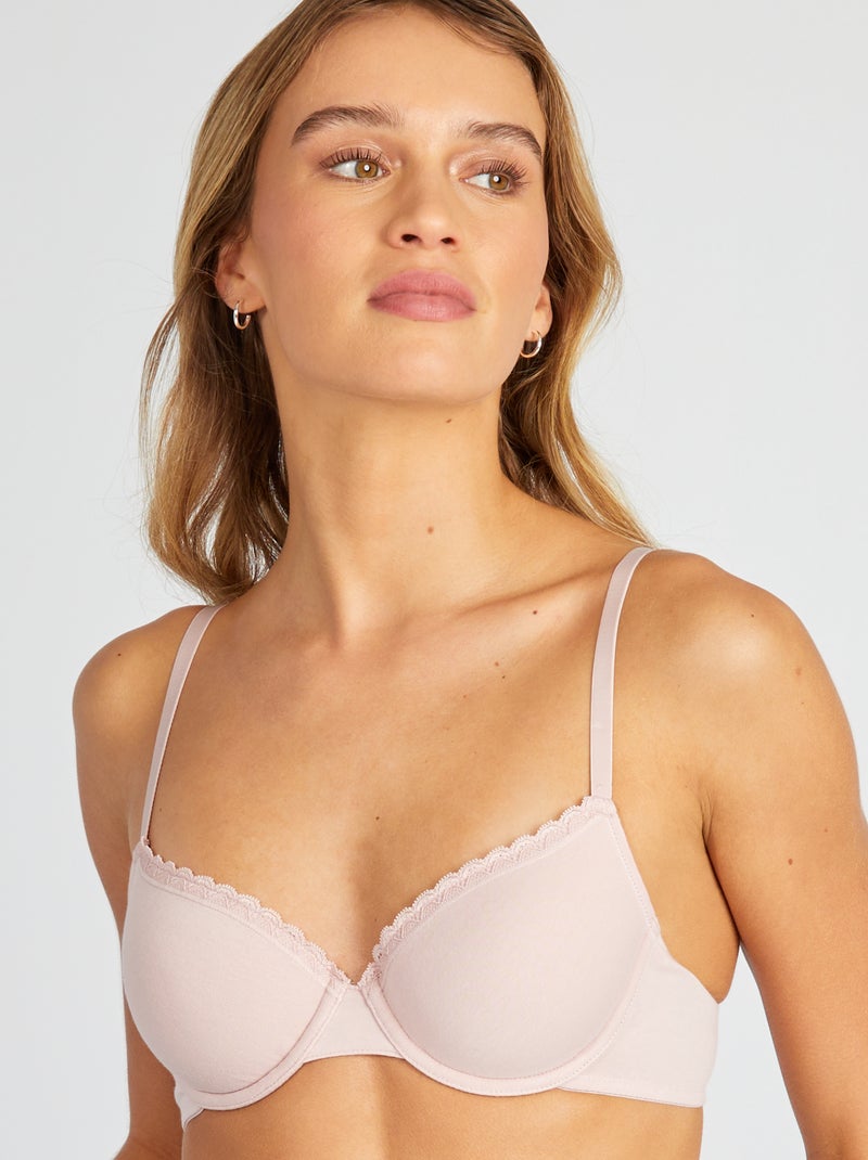 Reggiseno imbottito in cotone VIOLA - Kiabi